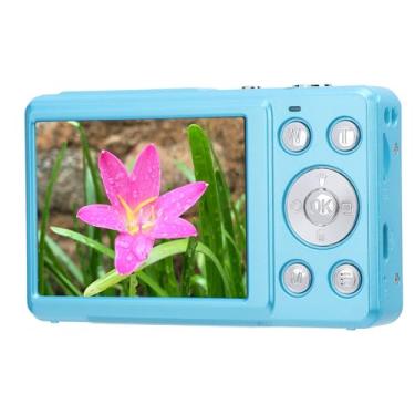 Imagem de Câmera digital, 4K 64MP 16X Digital Zoom Câmera Apontar e Disparar com Luz de Preenchimento LED, Tela de 2,88 Polegadas, Câmera de Vlog com Foco Automático para Adolescentes (Azul)