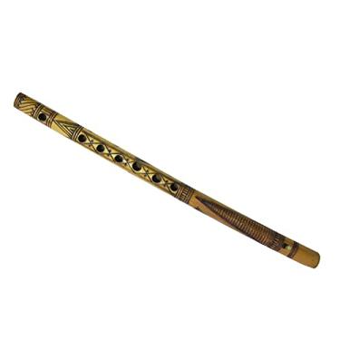 Imagem de Flauta de bambu tradicional decorativa feita à mão esculpida à mão Basuri instrumento musical indiano para presente e decoração