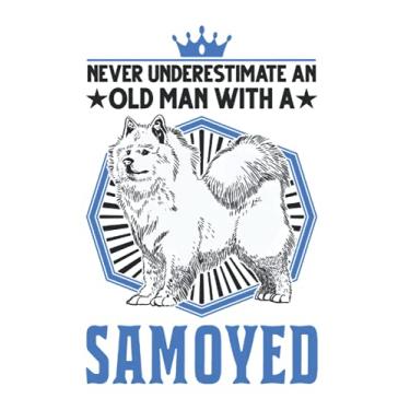 Imagem de Samojeden Notizbuch: Samojede Alter Mann Schlittenhund Samojeden / 6x9 Zoll / 120 karierte Seiten Seiten