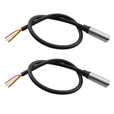 Imagem de E-outstanding 2 cabos de áudio fêmea plugue para abertura de fio desencapado TRS4 cabo de áudio estéreo 3,5 mm para instalação de cabo de áudio, reparo de cabos de alto-falante de fone de ouvido,