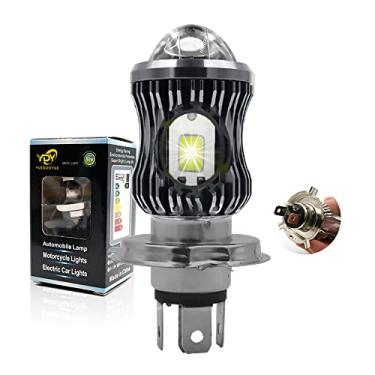 Imagem de YSY 1 peça 10000Lm H4 LED Moto HB2 9003 HS1 lâmpadas de farol de motocicleta LED CSP lente branca amarela Hi Lo lâmpada acessórios de scooter faróis de neblina 12V (H4, cinza)