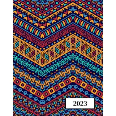 Imagem de 2023: Agenda semainier au format A4 - Année civile (Janvier à Décembre 2023) - Intervalles d'1h (7h-22h) - Contacts, jours fériés, mots de passe, ... - Une semaine sur deux pages