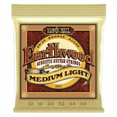 Imagem de Encordoamento Para Violão Aço .012 Médio Leve Earthwood 2003 Ernie Bal