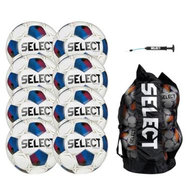 Imagem de SELECT Bola de futebol Royale, pacote de 8 bolas com bolsa esportiva e bomba de mão, branco/azul/vermelho V25, tamanho 5