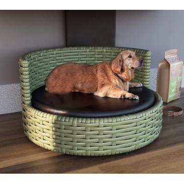 Imagem de Sofá Caminha Pets Comfort Redonda Estofamento Impermeável - Junco Verde Militar