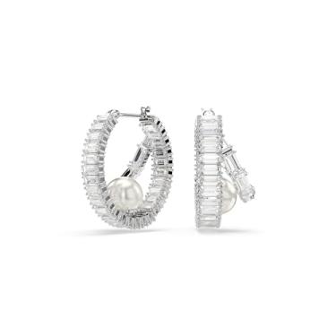 Imagem de Brincos argola Ariana Grande x Swarovski, Crystal Pearl