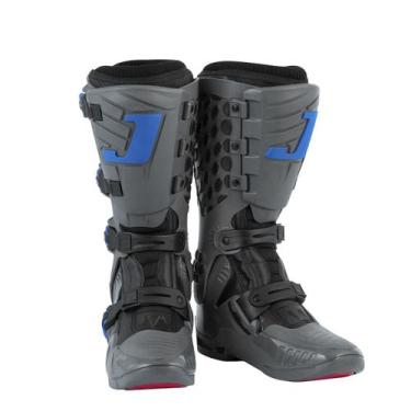 Imagem de Bota Motocross Infantil Menino Menina Jett Lite Proteção, Cinza, Azul,