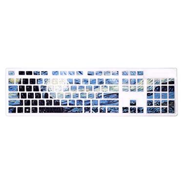 Imagem de MMDW Capa de teclado para teclado sem fio Dell KM636 e teclado com fio KB216, para Dell Optiplex 5250/3050/3240/5460/7450/7050, para Inspiron AIO 3475/3670/3477all-in one, Van Gogh Starry Sky