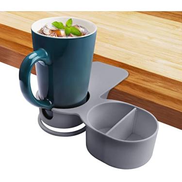 Imagem de Kalolary Clipe de suporte de copo de bebida, novo tipo de clipe de copo de garrafa de cadeira e mesa O grampo de vidro DIY clipe de suporte de caneca de café de água com design de bandeja de