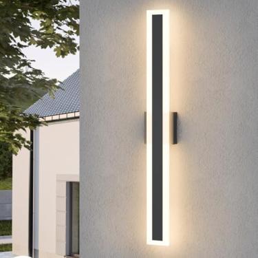 Imagem de LamQee Luminárias De Parede Externas Longas, Luminárias Modernas Para Exteriores Para Casa, Arandelas De Parede Externas Lineares Led, Iluminação Para Varanda, Pátio, Porta De Garagem, Quintal Inter