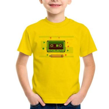 Imagem de Camiseta Infantil Fita Cassete - Foca na Moda, Amarelo, 8