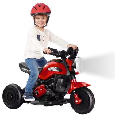 Imagem de Motinha Elétrica Vermelha Minha Primeira Moto 6v Led Som e Musica Bang