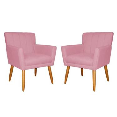 Imagem de Kit 02 Poltrona Cecília em Suede Escritório Recepção - Fina Mobília, R