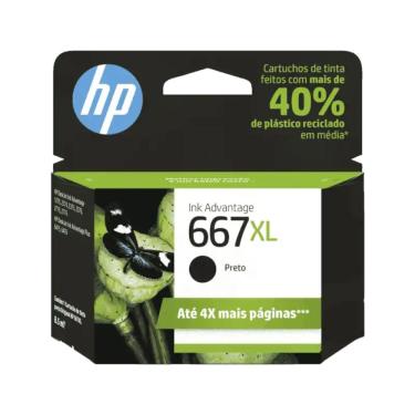 Imagem de Cartucho para Impressora HP 667XL Preto Advantage de Alto Rendimento Original 3YM81AL