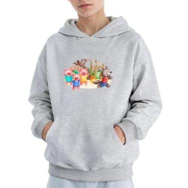 Imagem de Moletom Infantil Canguru Menino Estampa Três Porquinhos-Masculino