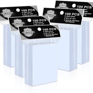 Imagem de 500 peças de protetores de cartão transparentes e macios, cartões colecionáveis padrão adequados para capas de cartão de centavo, futebol, magia, beisebol, MTG, Yugioh