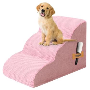 Imagem de ROMROL Rampa Para Escadas De Cachorro Para Camas, Sofás, Degraus Extra Largos Para Animais De Estimação Com Capa De Tecido Impermeável Antiderrapante Durável, Escadas Inclinadas Para Animais De Estima