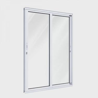 Imagem de Porta de Alumínio de Correr 215x150cm 2 Folhas com Vidro Lucasa Aluminío