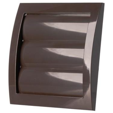 Imagem de LIRAST Capa de ventilação para secadora externa de 10 cm marrom - Grade de ventilação de exaustão de plástico ABS com tela integrada e persianas automáticas - Saídas de ar HVAC para parede