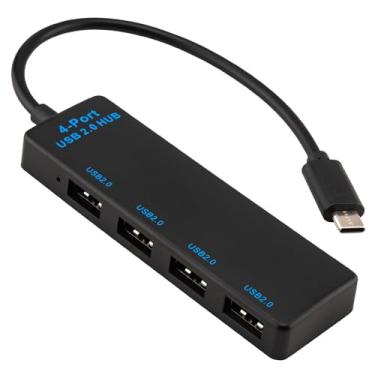 Imagem de Hub USB 2.0, divisor USB 1 em 4 saídas com 4 USB A 2.0, carregamento rápido, transferência de dados para laptop, celular, Mac OS 10.X e superior, Linux, Android, MacBook Air, Dell XPS, Lenovo