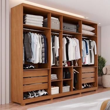 Imagem de Guarda-roupas Closet 6 Gavetas com Pés Flórida Cinamomo
