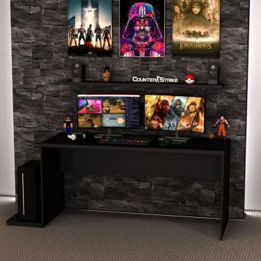Imagem de Mesa para Computador Gamer 160x60 Cm Preto