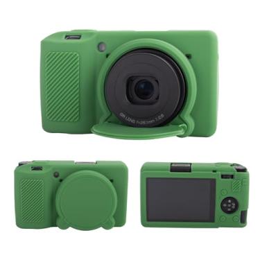 Imagem de MUZIRI KINOKOO Capa de silicone compatível com câmera Ricoh GR III/GR IIIx, borracha macia e leve GR III/GR IIIX/GR3, acessórios de capa protetora com capa de lente removível - verde