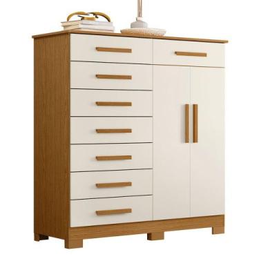 Imagem de Cômoda Verona com 8 Gavetas Albatroz, Cinamomo/Off White - Flex