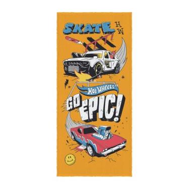 Imagem de Toalha Felpuda de Banho Estampada Hot Wheels 60 cm x 1,20 m Com 1 peça
