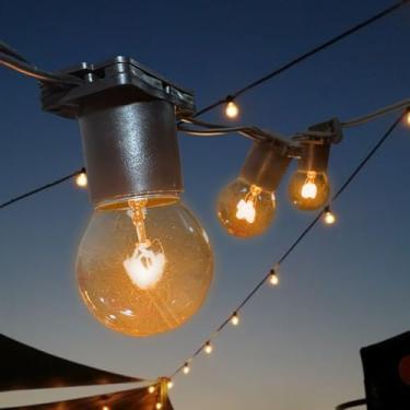 Imagem de Varal Luzes Até 25 metros a Cada 50cm Preto Lamp Clara 15w Area Externa Gambiarra Casamento Jardim (Preto - 127V, 10 Metros)