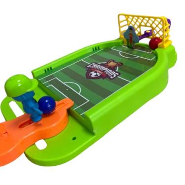 Imagem de Mini Mesa de Futebol com Lançador, Campo Verde, Jogadores e Gols, Jogo de Tabuleiro para Crianças