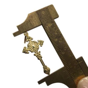 Imagem de Pingente Medio 2.5 cm Cruz Ouro 18k Trabalhada Crucifixo DC-20K090 - F