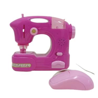 Imagem de Máquina de costura de brinquedos Generic Pink Mini com música e luz