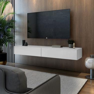 Imagem de Rack Estante Estilo Bancada Para Sala Quarto C/2 Gavetas MDF Estilo Moderno