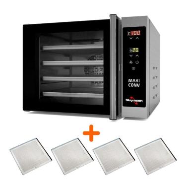 Imagem de Forno Turbo Elétrico Profissional Com Vapor Maxiconv Vp 220v Skymsen + 4 Assadeiras Perfuradas 35x35