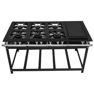 Imagem de Fogão Serv Kenok 6 Bocas 3 Duplas Com Bifeteira Baixa Pressão Fbse6b.821