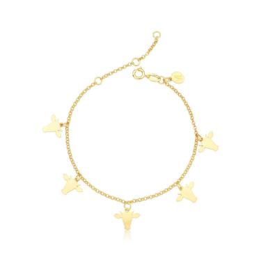 Imagem de Pulseira Cabeças De Boi Revestida Em Ouro