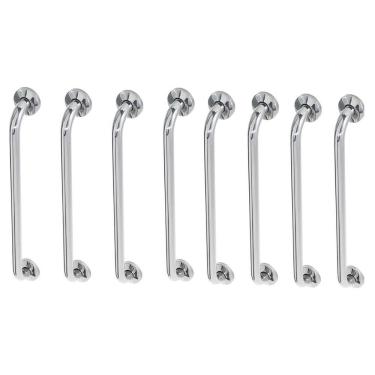 Imagem de Alça De Apoio Inox Barra 60cm Kit 8 Unidades Criança Idoso Anti Queda Segurança Banheiro Resistente