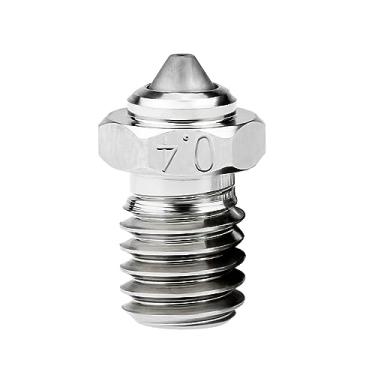 Imagem de 1 peça Bimetálico V6 Upgrade 0,4 mm cobre banhado a aço temperado compatível com 1,75 mm Voron 2.4 V6 Hotend Prusa I3 MK3S Anycubic Kobra Go impressão 3D PEI PEEK ou fibra de carbono (meu 0,4)