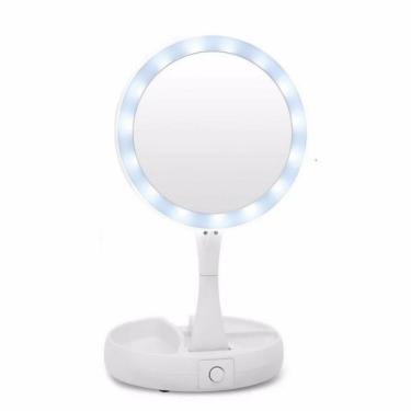 Imagem de Espelho De Luz Led Dobravel Aumenta 10x Maquiagem Dupla Face