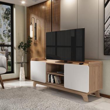 Imagem de Rack Para Sala De Estar John 150cm Marrom-branco