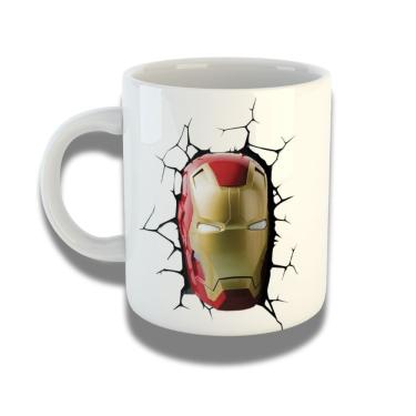 Imagem de Caneca De Porcelana 325ml Com Design 3d Exclusivo Cabeça Homem De Ferro