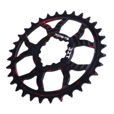 Imagem de Roda de corrente única, reduz, corrente de bicicleta negativa negativa de alta resistência para sistemas de transmissão (camuflagem vermelha e preta)