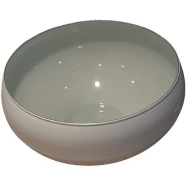 Imagem de vaso de vidro branco centro de mesa cachepot redondo branco brilho