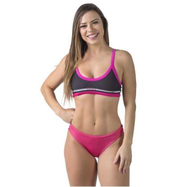 Imagem de Sunkini pro line preto e rosa kauna swim, M