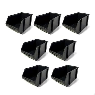 Imagem de Kit 6 Caixas Bin n5 Gaveteiro Organizadora Estante Parafusos Ferrament