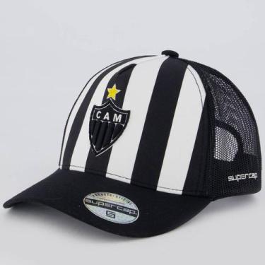 Imagem de Boné Atlético Mineiro Trucker Americano Preto e Branco - Supercap, Úni