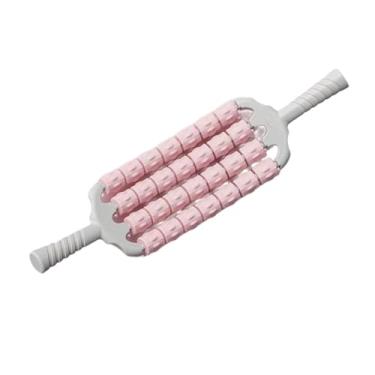 Imagem de Dynwave Rolo de massagem manual portátil antiderrapante, rolos musculares, bastão massageador de ioga dobrável para treinamento de exercícios, ioga, coxa, Rosa