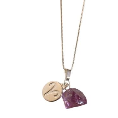 Imagem de Correntinha Banho Prata 925 Signo Áries e Pedra Ametista 100% Natural