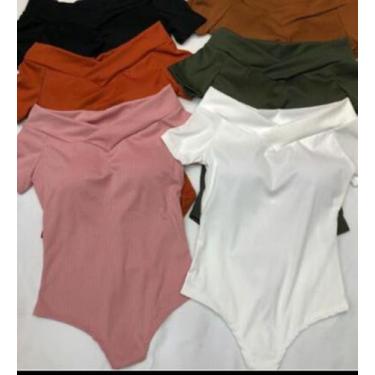 Imagem de Body feminino malha canelada manga curta ombro a ombro - MODA FILO, Ro